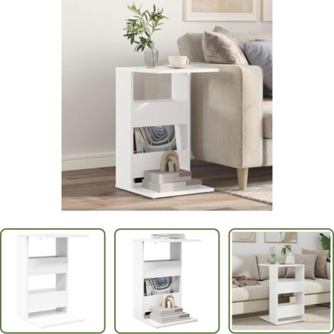 Tavolino in legno -  Tavolo laterale Bianco 40 x 35 x 60,5 cm Legno multistrato