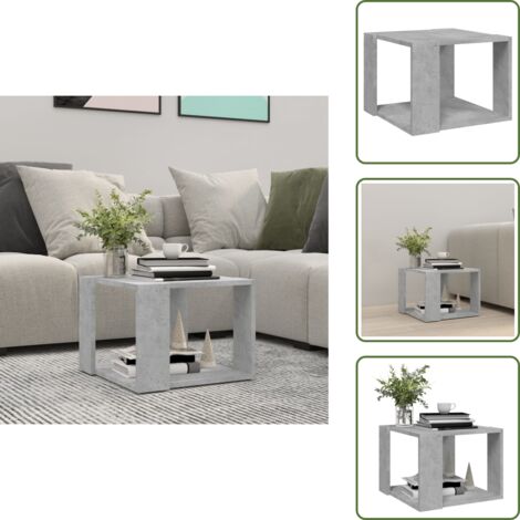 Tavolino in legno - vidaXL Tavolino da Salotto Grigio Cemento 40x40x30cm Legno Multistrato - Tavolino grigio cemento
