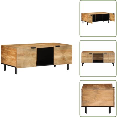 Tavolino in legno - vidaXL Tavolino da Salotto Marrone 100x54x40cm Legno Massello di Mango - Tavolino in legno massello
