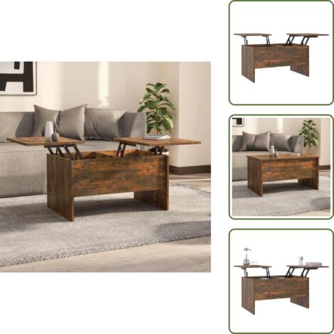 Tavolino in legno - vidaXL Tavolino da Salotto Rovere Fumo 80x50x42,5 cm Legno Multistrato - Design moderno