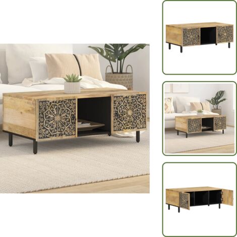Tavolino in mango - vidaXL Tavolino da Salotto 100x54x40 cm in Legno Massello di Mango - Tavolino retrò
