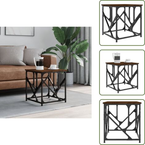 Tavolino in metallo - vidaXL Tavolino Salotto Rovere Marrone 45x45x47,5 cm Legno Multistrato - Tavolino in legno ingegnerizzato
