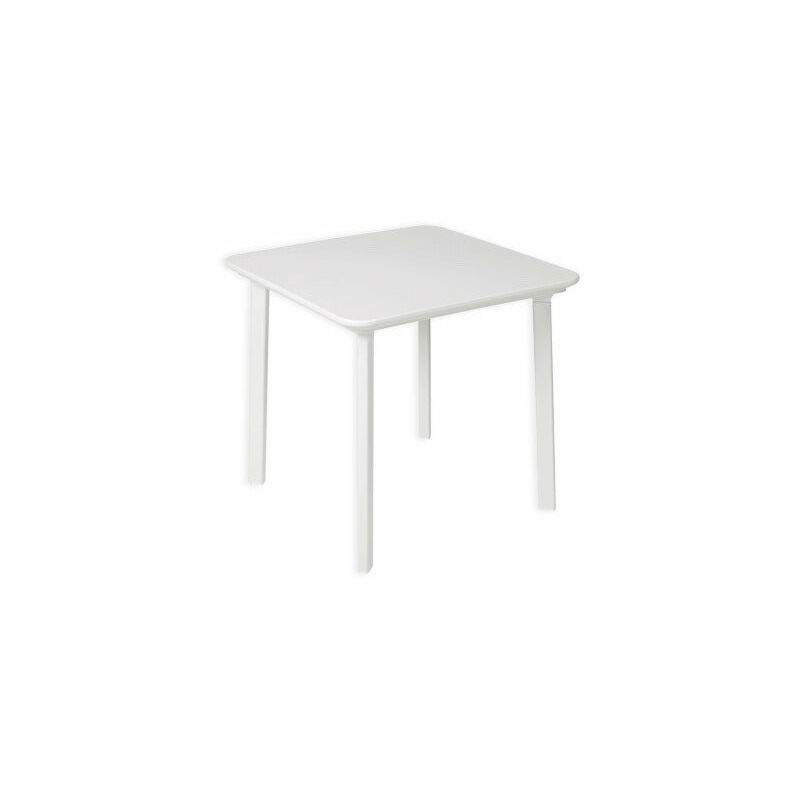 Plastmeccanica - Tavolino in resina da esterno con piedini regolabili bianco 77x77 cm