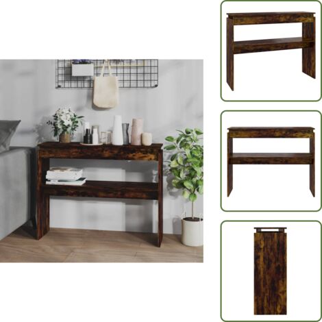 Tavolino in Rovere Fumo - vidaXL Tavolino Consolle Rovere Fumo 102x30x80 cm in Legno Multistrato - Tavolino per ingresso