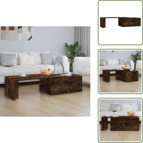 Tavolino in Rovere Fumo - vidaXL Tavolino da Salotto Rovere Fumo 150x50x35 cm Legno Multistrato - Tavolino da soggiorno