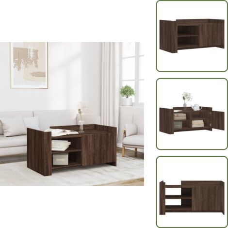 Tavolino in Rovere Marrone - vidaXL Tavolino Salotto Rovere Marrone 100x50x50 cm Legno Multistrato - Tavolino da salotto moderno