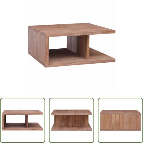 Tavolino in teak -  Tavolino da Salotto 70x70x30 cm in Legno Massello di Teak