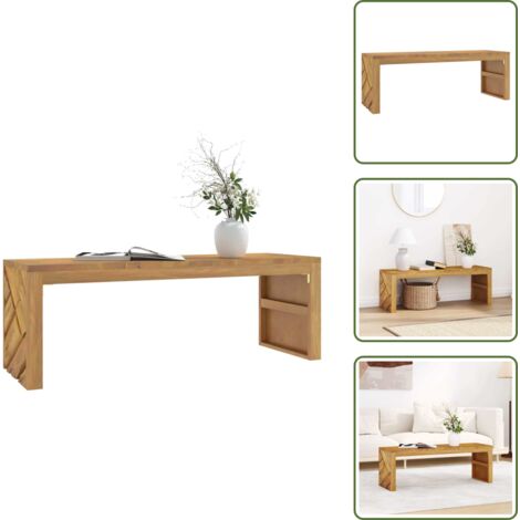 Tavolino in teak - vidaXL Tavolino da Salotto 110x35x38 cm in Legno Massello di Teak -