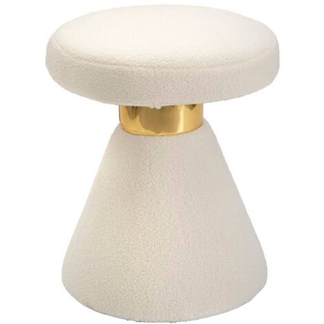 Tavolino in tessuto crema e oro 42x42x51cm Iceland
