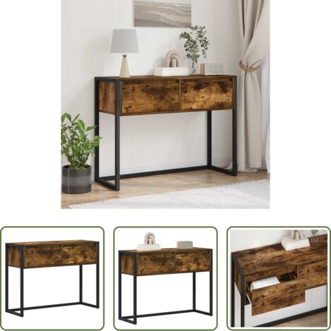Tavolino industriale -  Tavolino Quercia Fumosa 100 x 36 x 75 cm Legno multistrato
