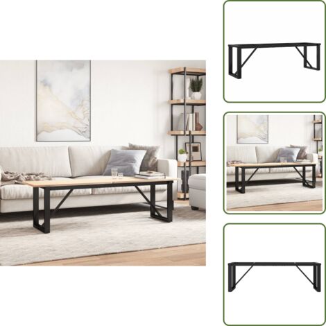 Tavolino industriale - vidaXL Telaio Gambe a O per Tavolino da Salotto 140x30x43cm in Acciaio - Gambe per tavolino