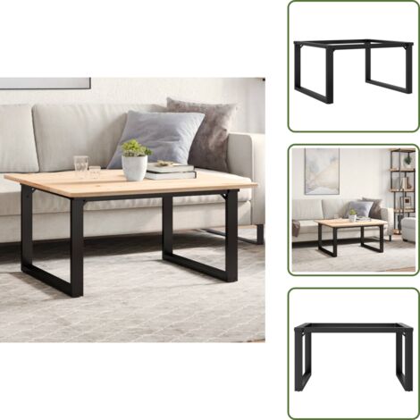 Tavolino industriale - vidaXL Telaio Gambe a O per Tavolino da Salotto 80x70x43 cm in Acciaio - Gambe per tavolino