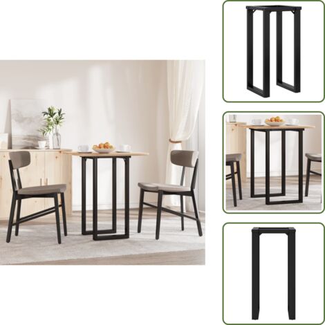 Tavolino industriale - vidaXL Telaio Gambe a O per Tavolo da Pranzo 40x40x73 cm in Acciaio - Gambe per tavolo