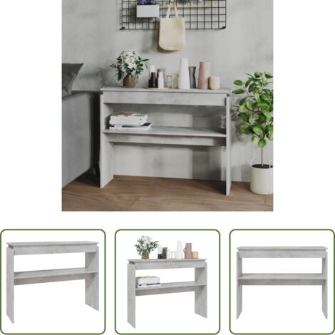 Tavolino ingresso -  Tavolino Consolle Grigio Cemento 102x30x80cm Legno Multistrato