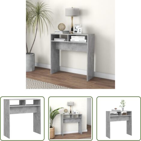 Tavolino ingresso -  Tavolino Consolle Grigio Cemento 78x30x80cm Legno Multistrato