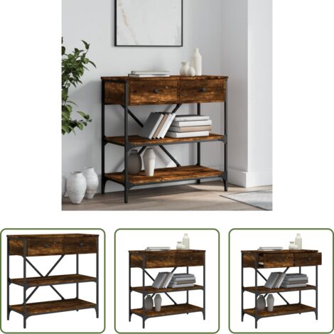 Tavolino ingresso -  Tavolino Consolle Rovere Fumo 75x34,5x75cm Legno Multistrato