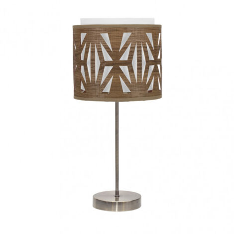 Tavolino katerina 1xe14 pelle/legno scuro 42x17x17 cm