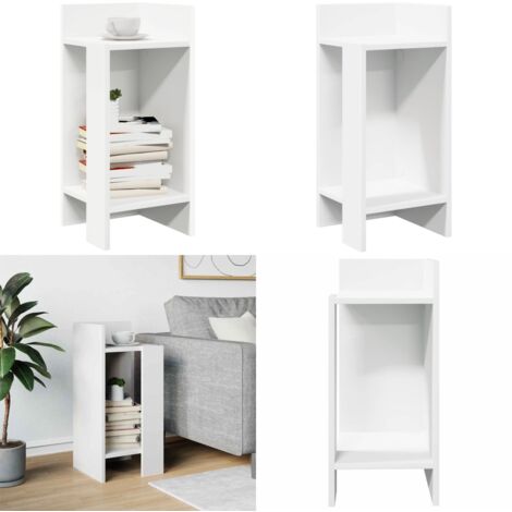 Tavolino Laterale con Ripiano Bianco 25,5x27x60 cm - Ripiano - Archiviazione