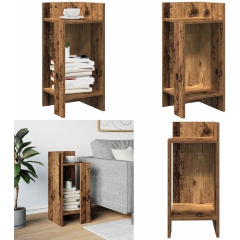 Tavolino Laterale con Ripiano Legno Antico 25,5x27x60 cm - Tavolino da caffè - Tavolino in truciolato