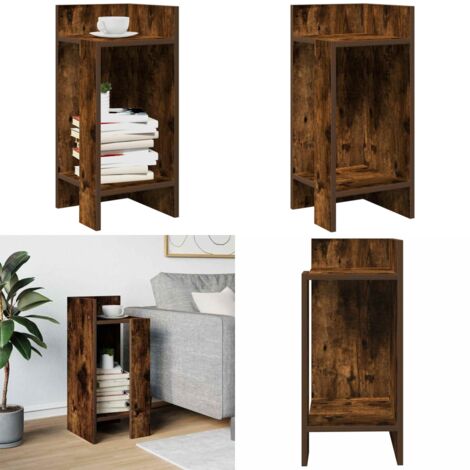 Tavolino Laterale con Ripiano Rovere Fumo 25,5x27x60 cm - Ripiano in truciolato - Tavolino da caffè