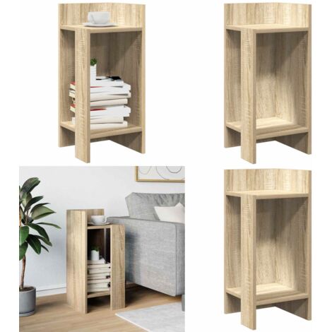 Tavolino Laterale con Ripiano Rovere Sonoma 25,5x27x60 cm - Tavolino da caffè - Tavolino con ripiano