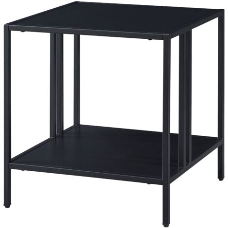 Tavolino laterale in acciaio 47 x 45 x 45 cm nero 030008613