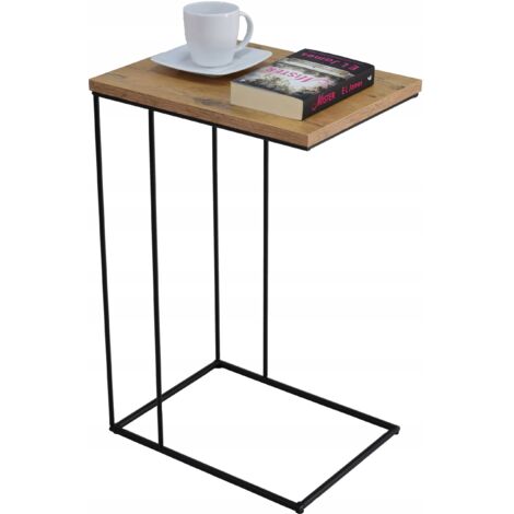 Tavolino laterale Lancelot Wire in rovere nero