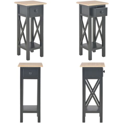 Tavolino Laterale Nero 27x27x65,5 cm in Legno - Tavolino in legno - Tavolino da ingresso