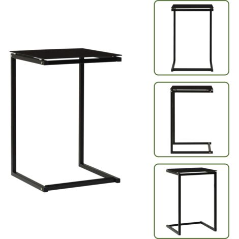Tavolino laterale - vidaXL Tavolino Nero 40x40x60 cm in Vetro Temperato - Tavolino moderno