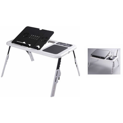 Laptop Desk con 2 Pannelli per Letto Divano Homgrace Tavolino per Laptop PC con 4 Ruote Tavolo Portatile con Altezza Regolabile 65 cm-85 cm 