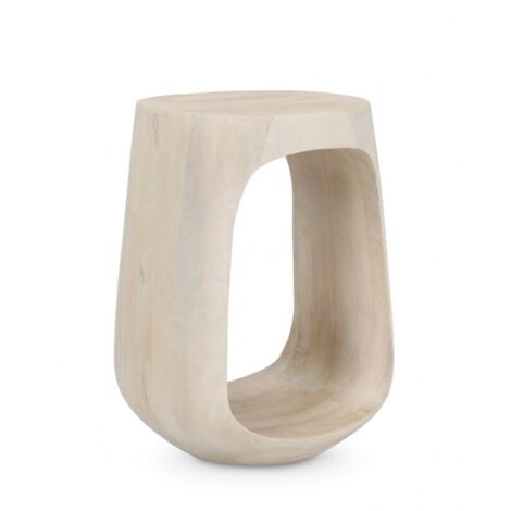 Tavolino lopez naturale, struttura in legno di mango, Ø 33 x  45 cm