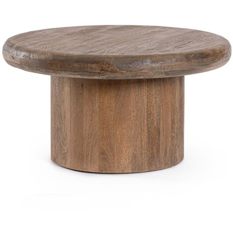 Tavolino "Lopez" tondo struttura in legno di mango per interni -Naturale / Ø 60 cm