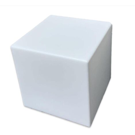 Tavolino Luminoso Solare da Giardino Autoricaricabile 50x50x50 cm in Polietilene Sined Cuby Bianco