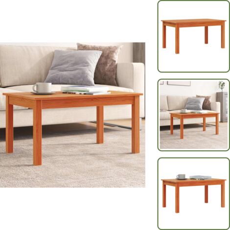 Tavolino marrone - vidaXL Tavolino da Salotto Marrone Cera Legno Massello di Pino - Design minimalista