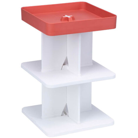 Tavolino Moderno 40x40x60,5 cm in Polipropilene Rigido Rosso