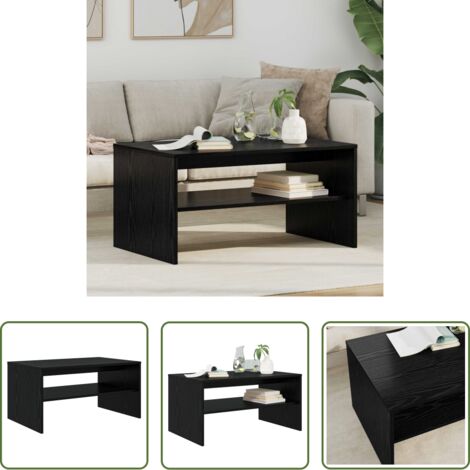 Tavolino moderno -  Tavolino da salotto Rovere Nero 80 x 50 x 40 cm