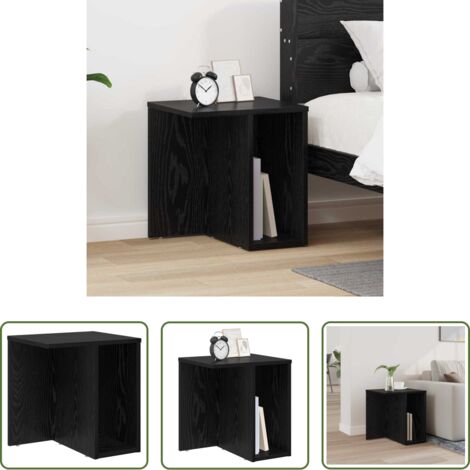 Tavolino moderno -  Tavolino Rovere Nero 37 x 32 x 40 cm Legno multistrato