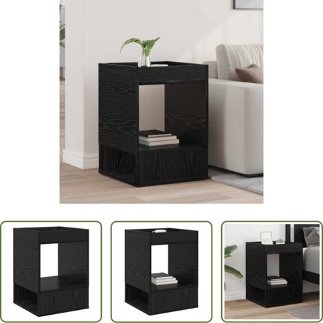 Tavolino moderno -  Tavolino Rovere Nero 40 x 40 x 56 cm Legno multistrato