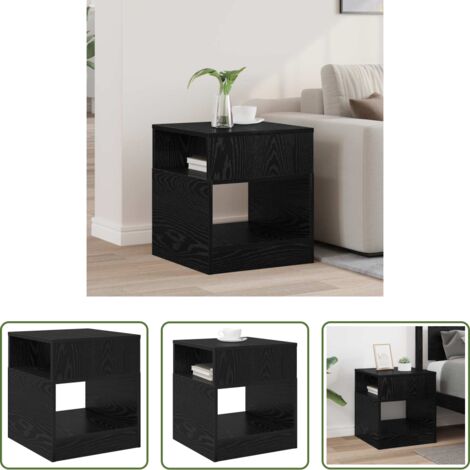 Tavolino moderno -  Tavolino Rovere Nero 40,5 x 40 x 45 cm Legno multistrato