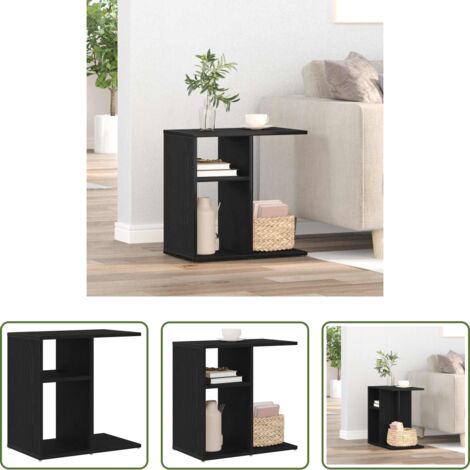 Tavolino moderno -  Tavolo laterale Rovere Nero 50 x 30 x 50 cm Legno multistrato