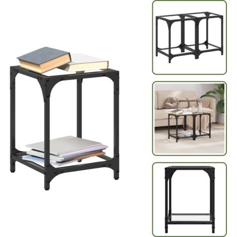 Tavolino moderno - vidaXL Tavolini con Piano in Vetro Trasparente 2 pz 30x30x40cm Acciaio - Tavolino da soggiorno