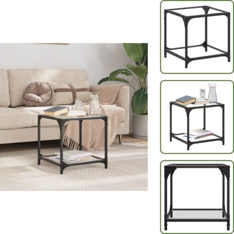 Tavolino moderno - vidaXL Tavolini con Piano in Vetro Trasparente 2 pz 40x40x40cm Acciaio - Tavolino da soggiorno