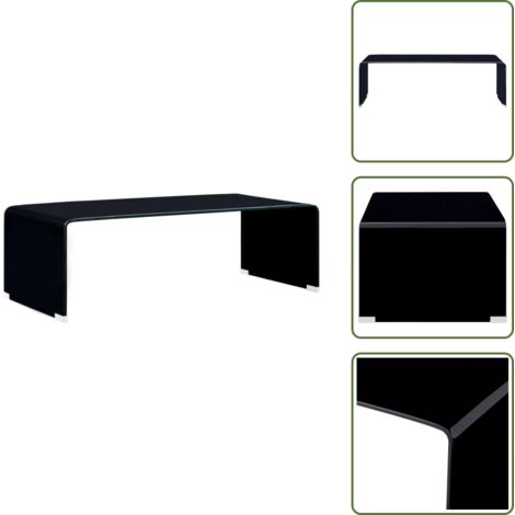 Tavolino moderno - vidaXL Tavolino da Caffè Nero 98x45x31 cm in Vetro Temperato - Tavolino minimalista