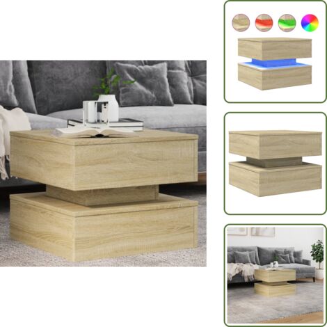 Tavolino moderno - vidaXL Tavolino da Salotto Gambe in Metallo Rovere Sonoma 50x50x40 cm - Tavolino da divano