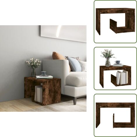 Tavolino moderno - vidaXL Tavolino Rovere Fumo 59x36x38 cm in Legno Multistrato - Tavolino Rovere Fumo