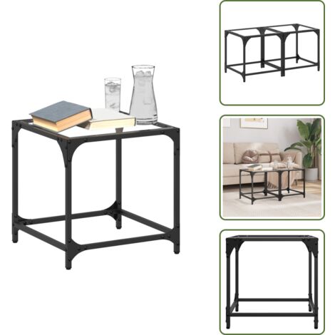 Tavolino moderno - vidaXL Tavolino Salotto con Piano Vetro Trasparente 40x40x40cm Acciaio - Tavolino elegante