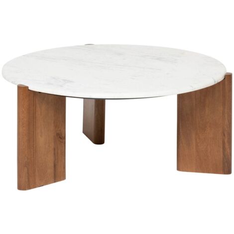 Tavolino nanda in marmo bianco 91,5x91,5x41,5 cm - Atmosphera créateur d'intérieur