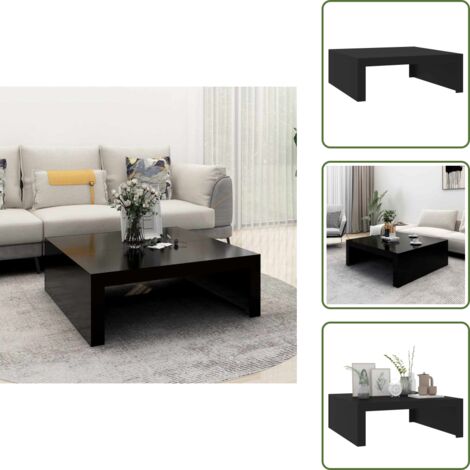 Tavolino nero - vidaXL Tavolino da Salotto Nero 100x100x35 cm in Truciolato -