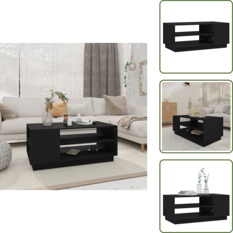 Tavolino nero - vidaXL Tavolino da Salotto Nero 102x55x43 cm in Truciolato - Tavolino da soggiorno