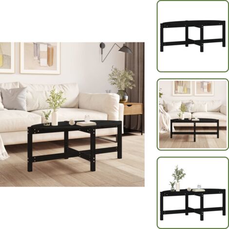 Tavolino nero - vidaXL Tavolino da Salotto Nero 118x63x45 cm in Legno Massello di Pino -